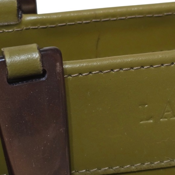 LAMARTHE Olive Green‎ Leather Tote Bag Made in Italy - Picture 13 of 15